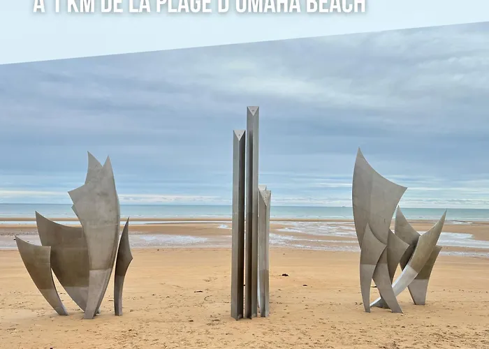 Prázdninový dům La Brise Marine Rdc Maison Cour Fermee Parking Et Terrasse A 800 M Omaha Avec Table De Ping Pong Proche Port En Bessin